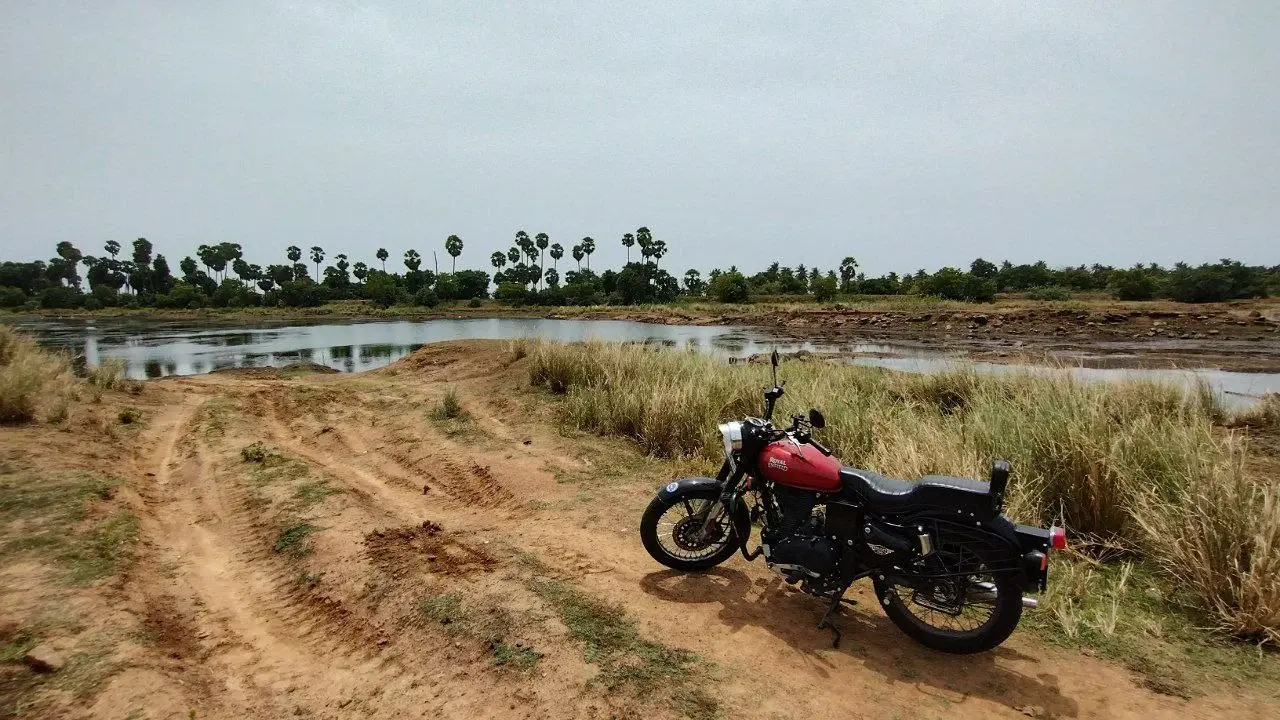 A random shot of the bike. To borrow a phrase from the Himalayan's marketing, built for all roads, built for no roads.